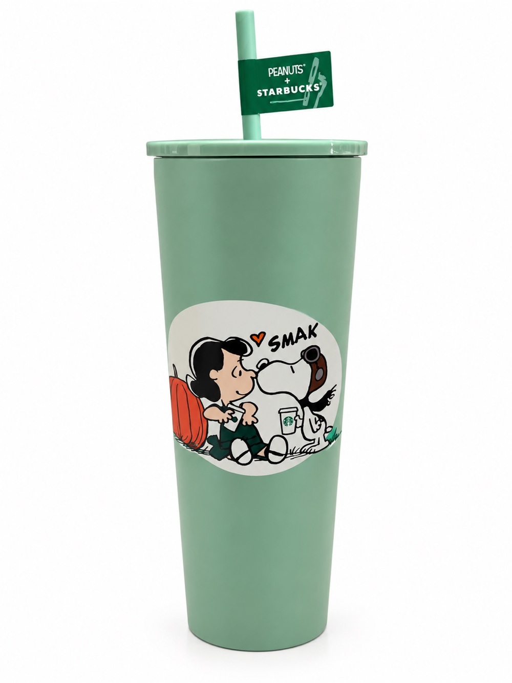 Starbucks Mint Green Peanuts Snoopy Travel Tumbler with Straw